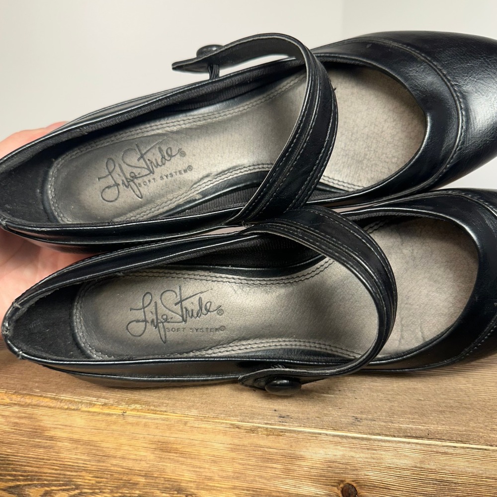Life Stride Mary Jane Clog Comfort Heels SZ 8M Soft System Academia Grunge Retro - Picture 9 of 10